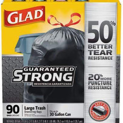 Glad 30 Gallon Black Trash Bags 1.05 mil LLDPE