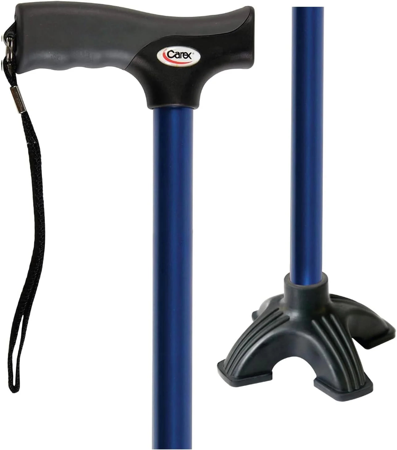 Carex Soft Grip Derby Cane - Designer Blue