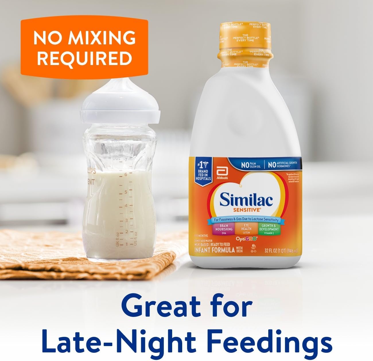 infant formula similac sensitive unflavored 32 oz bottle liquid iron lactose sensitivity packaging type case