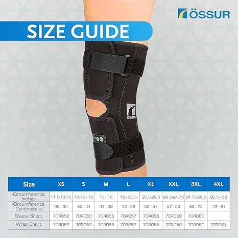 Knee Brace Ossur Rebound X-Large D-Ring / Hook and Loop Strap Closure 20-1/2 to 22-1/2 Inch Thigh Circumference Short Length Left or Right Knee, Packaging Type- Each