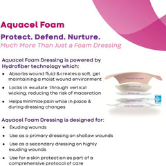 Foam Dressing Aquacel 4 X 4 Inch With Border Waterproof Film Backing Silicone Adhesive Square Sterile, Packaging Type- Case