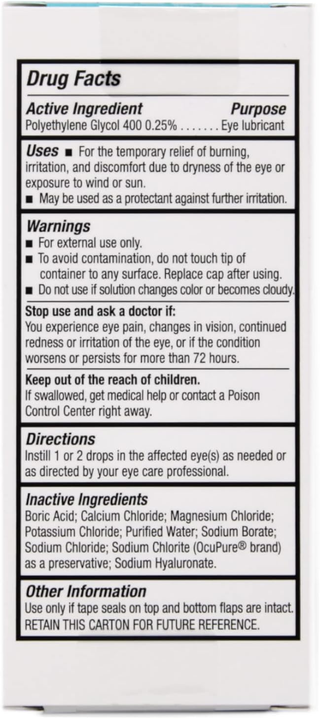 Eye Lubricant Blink Tears 0.5 oz. Eye Drops, Packaging Type- Each