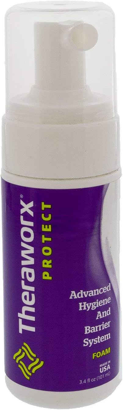 Rinse-Free Skin Cleanser with Silver Theraworx Protect Advanced Hygiene and Barrier System Liquid 1.7 oz. Pump Bottle Lavender Scent