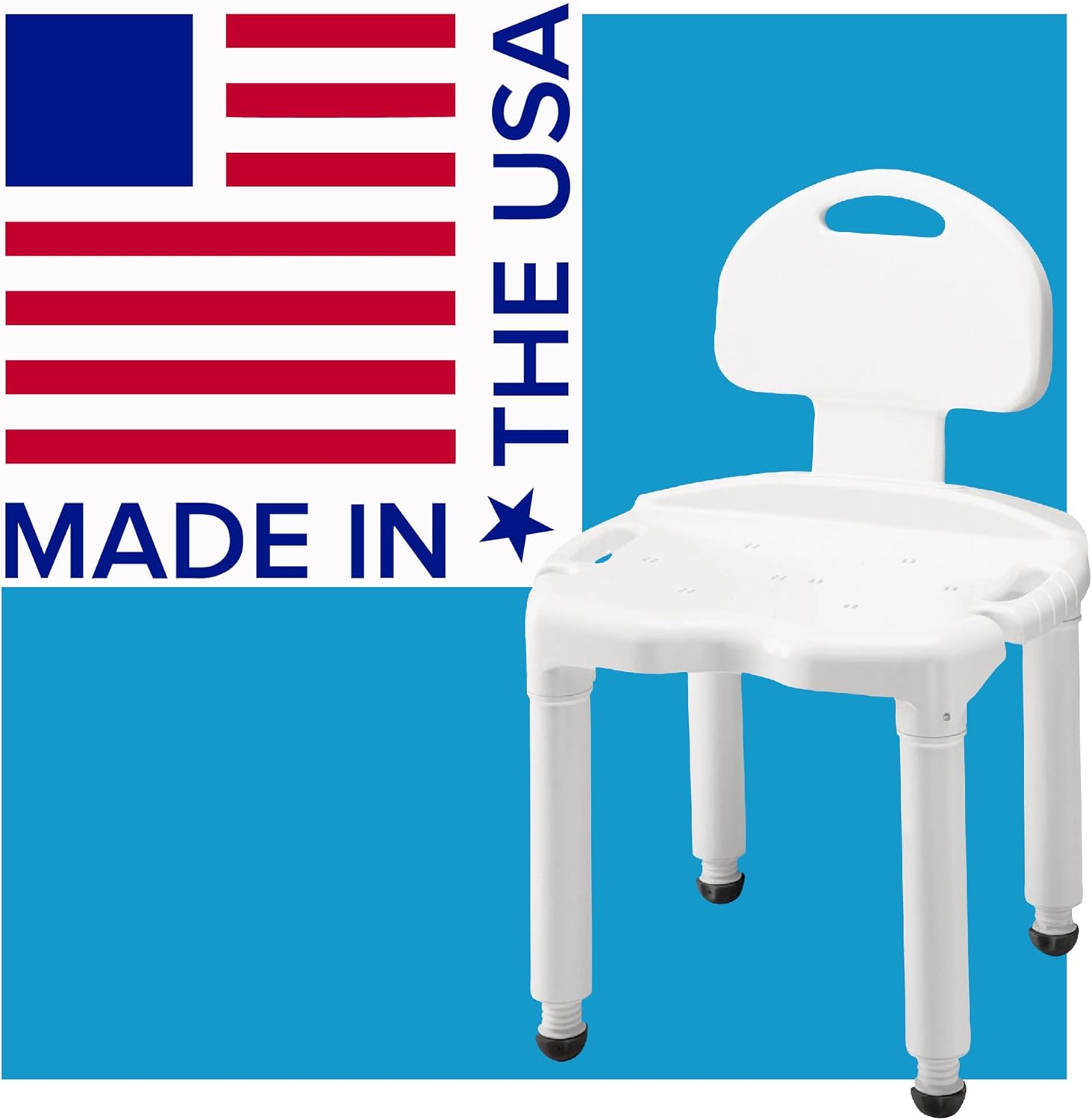 Bath Bench Carex Without Arms Plastic Frame With Backrest 21 Inch Seat Width 400 lbs. Weight Capacity
