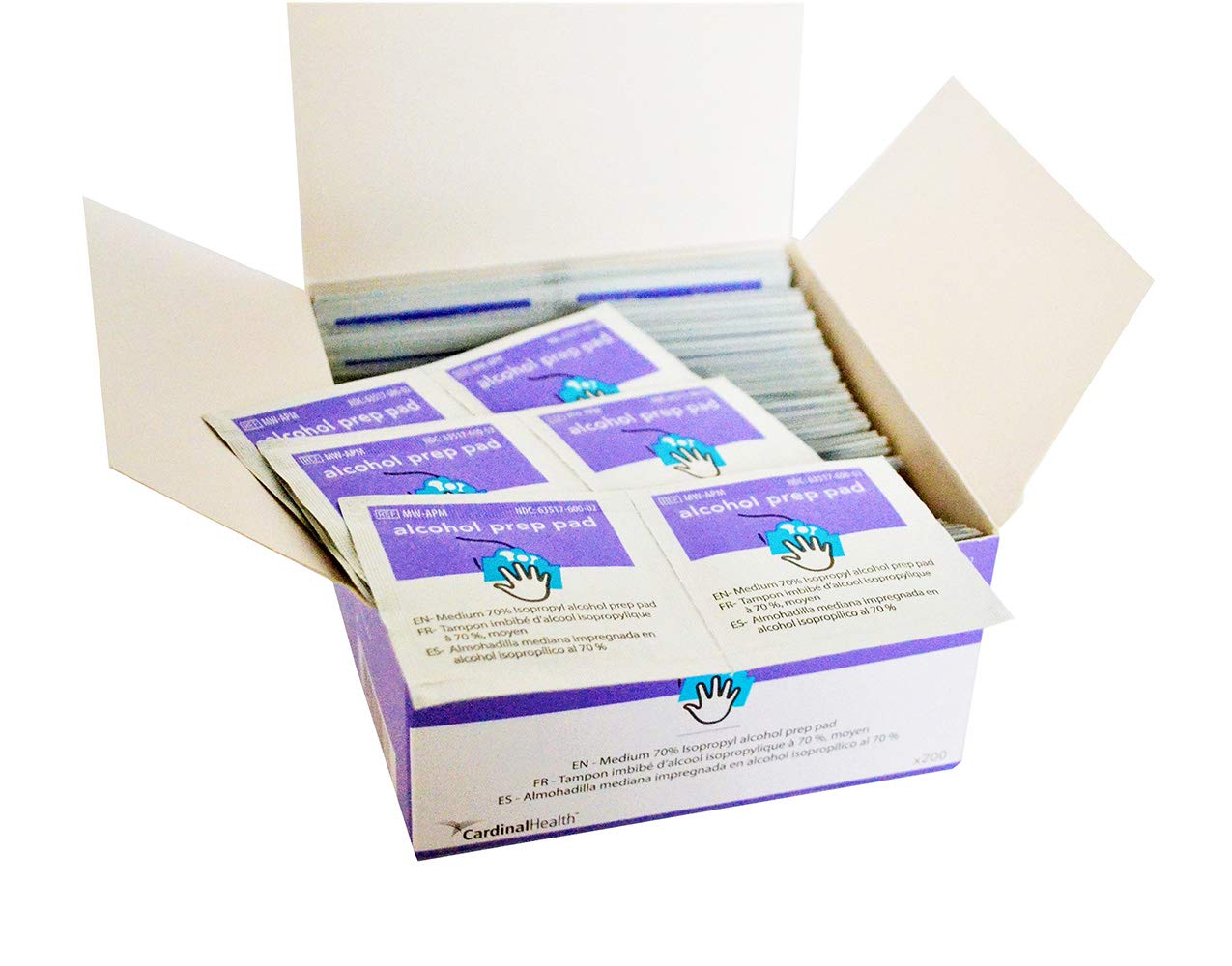 Alcohol Prep Pad Cardinal Health 70% Strength Isopropyl Alcohol Individual Packet Medium Sterile, Packaging Type- Case