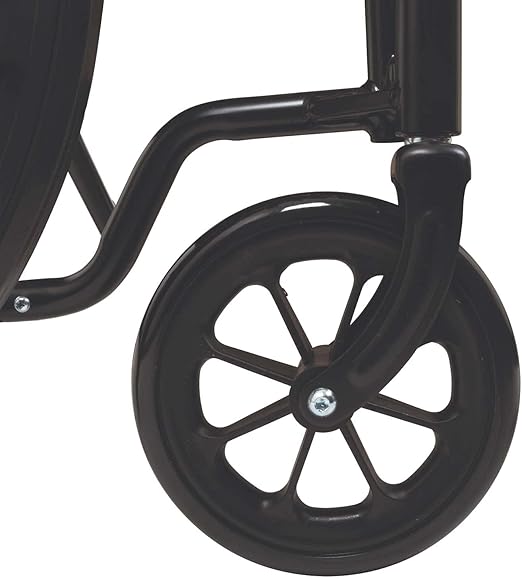 Probasics K2 Wheelchair with flip back removable padded armrests and Elevating Leg rest ,8" x 1" Front 24" Back Wheels ,300 lbs Weight Capacity ,16" x 16" ,WC21616DE