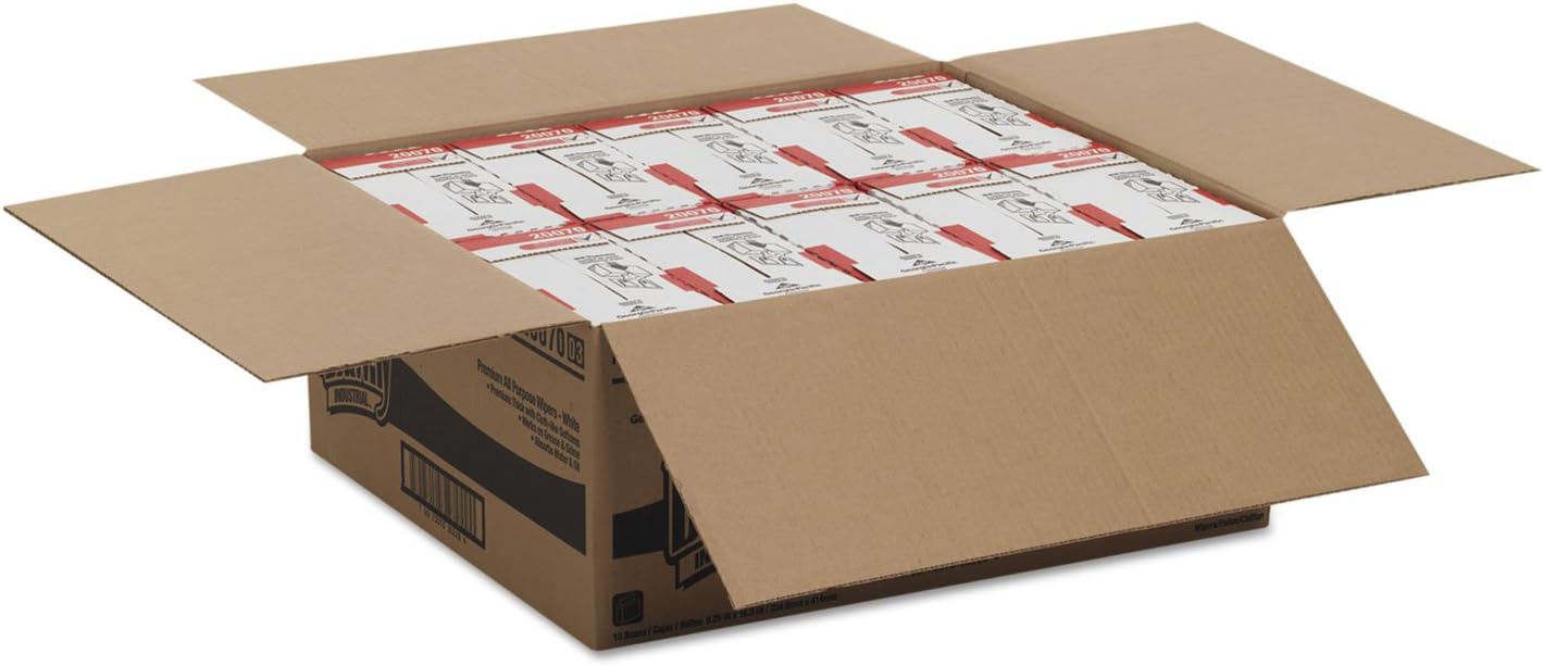 Task Wipe Brawny Industrial Medium Duty White NonSterile Double Re-Creped 9-1/4 X 16-3/10 Inch Disposable,  Packaging Type- Case
