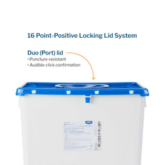 Pharmaceutical Waste Container McKesson Prevent White Base 24-3/5 H X 17-3/10 W X 13 L Inch Vertical Entry 18 Gallon,  Packaging Type- Case