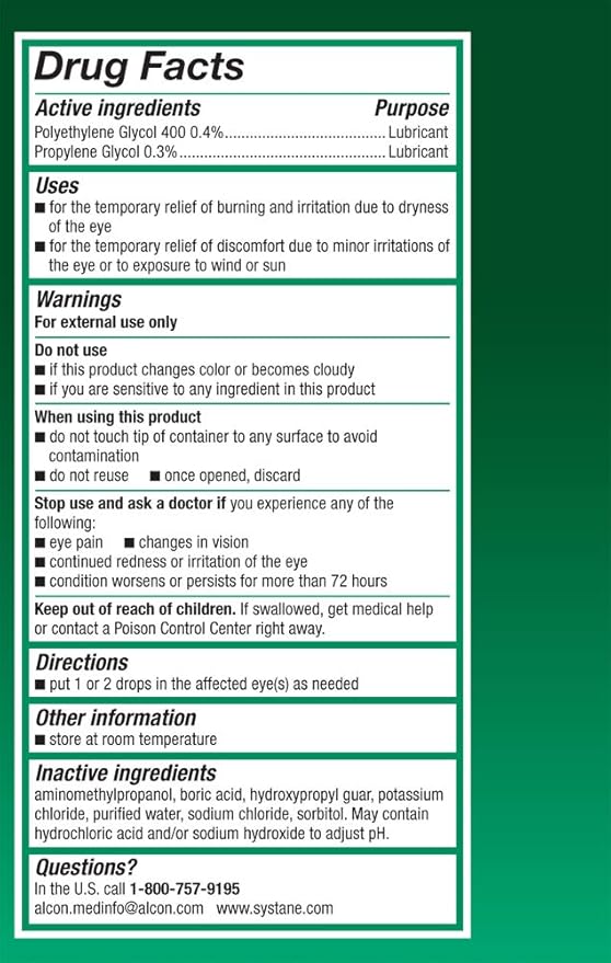 Eye Lubricant Systane Ultra 0.34 oz. Eye Drops,Packaging Type- Each