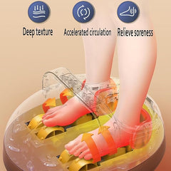 Foot Massager Heating Therapy Hot Compression Shiatsu Knead Roller Muscle Relaxation Pain Relief Electric Foot Massage Machine