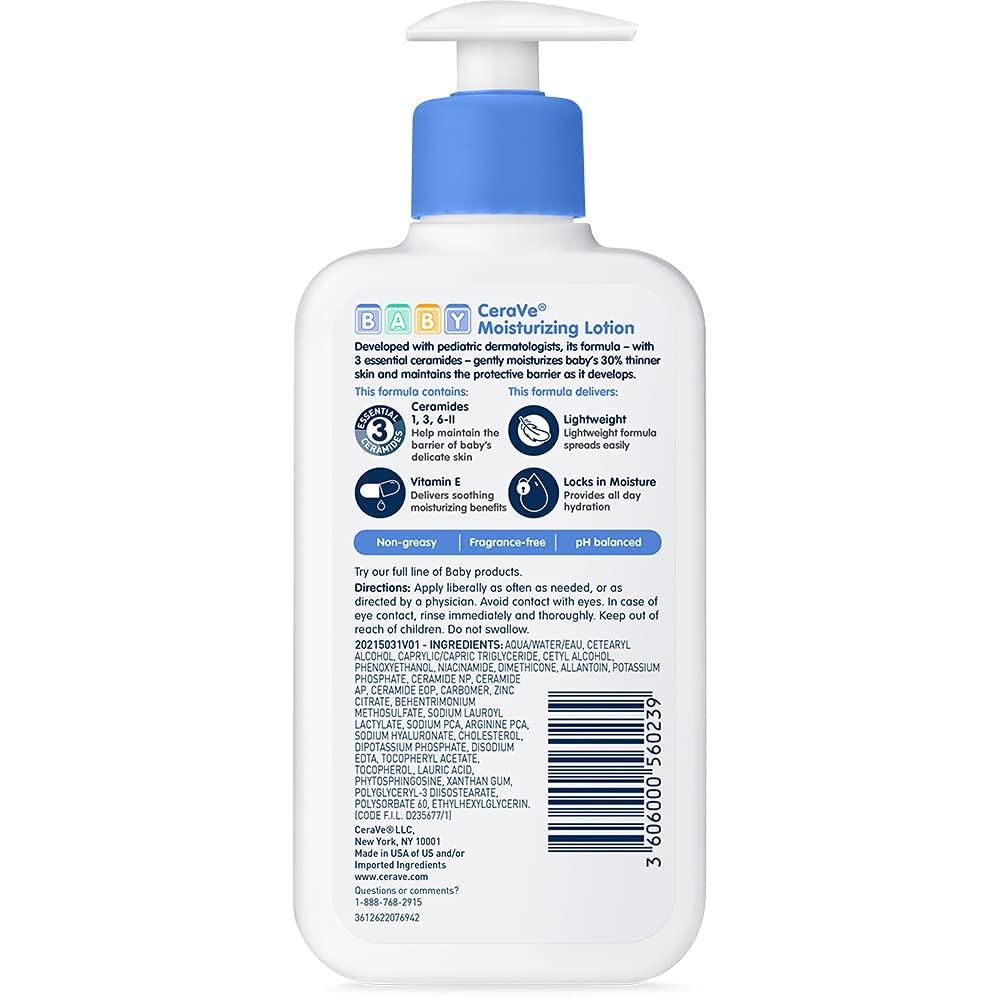 baby lotion cerave 8 oz pump bottle unscented lotion