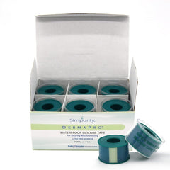 Waterproof Medical Tape DermaPro White 1 Inch X 5 Yard Silicone NonSterile | 12RL/Box