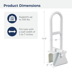 Drive Bathtub Grab Bar White Steel
