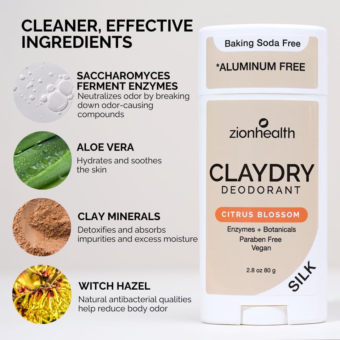 Zion Health Adama Minerals Clay Deodorant Citrus Blossom - 2.5 Oz