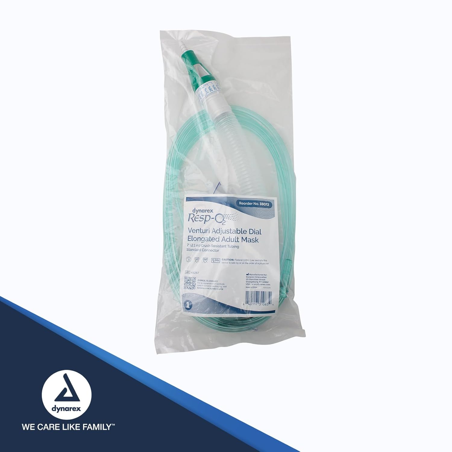 Dynarex Venturi Masks with Dilutors & Dial - Enhance Oxygen Therapy with Adjustable Flow for Optimal Breathing Comfort and Accurate Delivery.