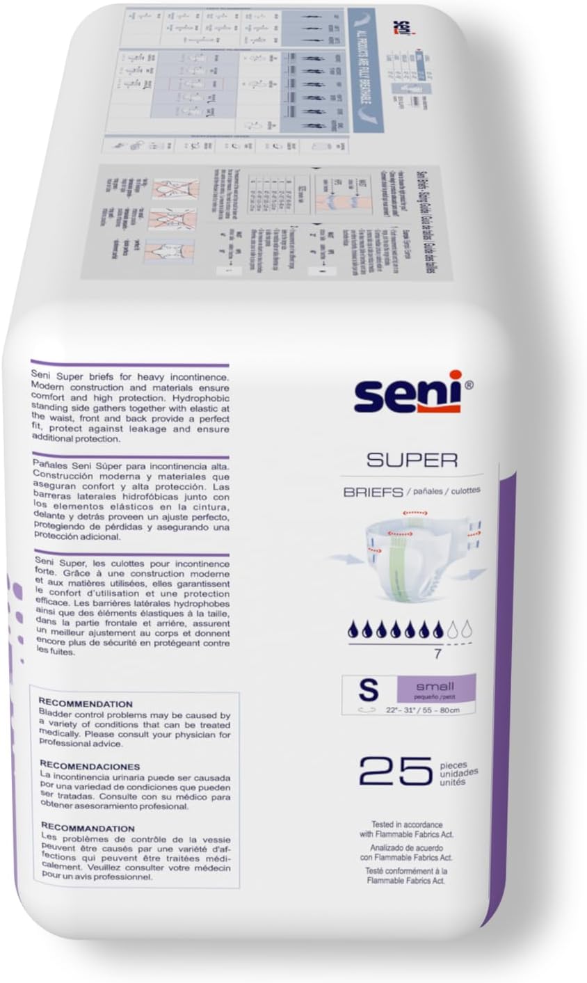Unisex Adult Incontinence Brief Seni Super Small Disposable Heavy Absorbency, Packaging Type- Case