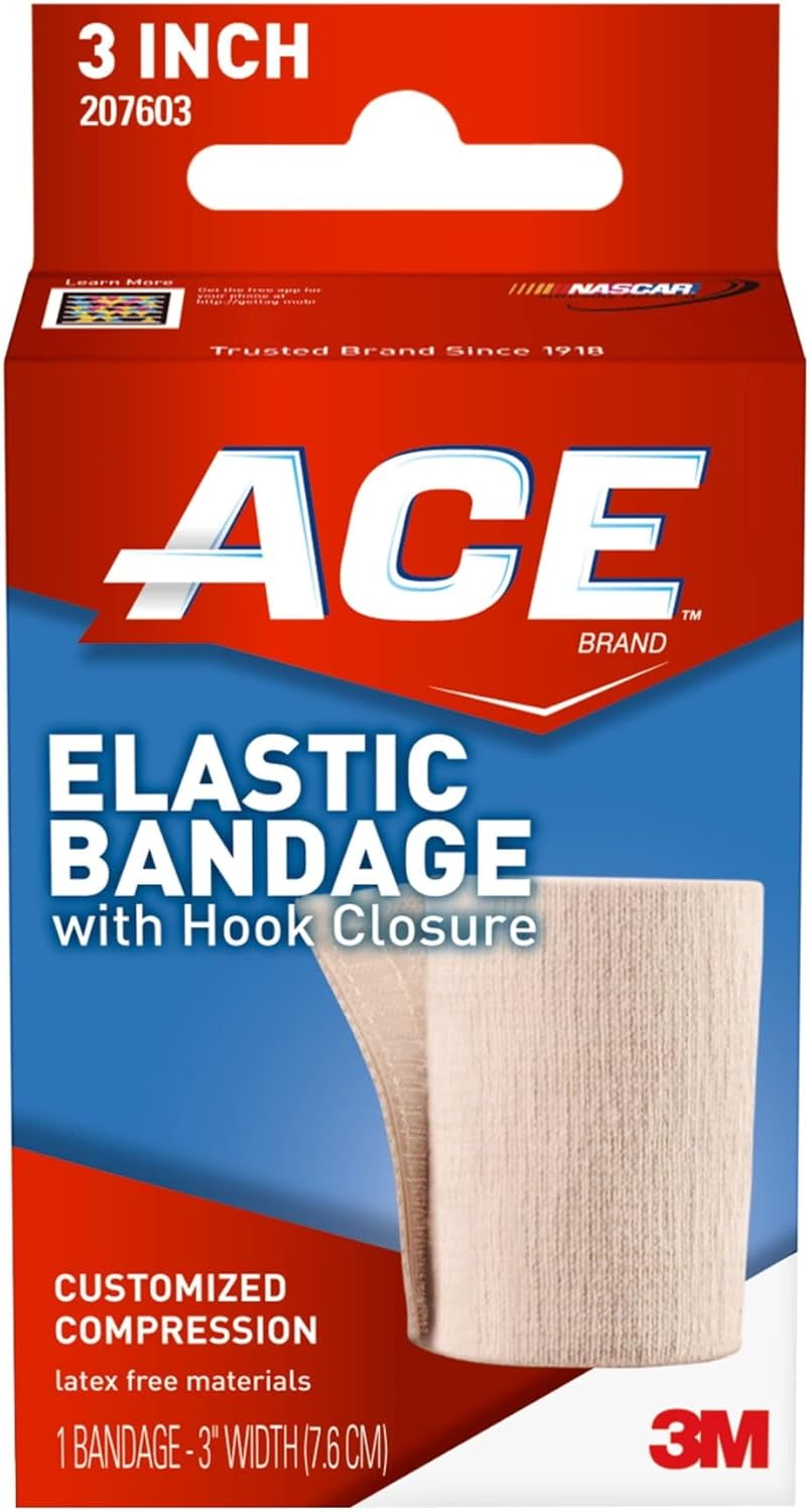 Elastic Bandage 3M ACE 3 Inch Width Single Hook and Loop Closure Tan NonSterile Standard Compression, Packaging Type- Case