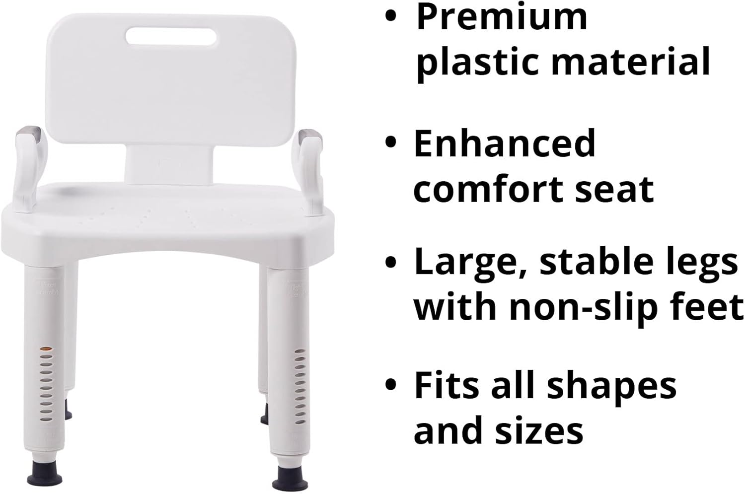 Bath Bench McKesson Removable Arms Plastic Frame Removable Backrest 21-1/4 Inch Seat Width 350 lbs. Weight Capacity, Packaging Type- Case