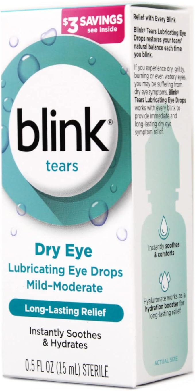 Eye Lubricant Blink Tears 0.5 oz. Eye Drops, Packaging Type- Each