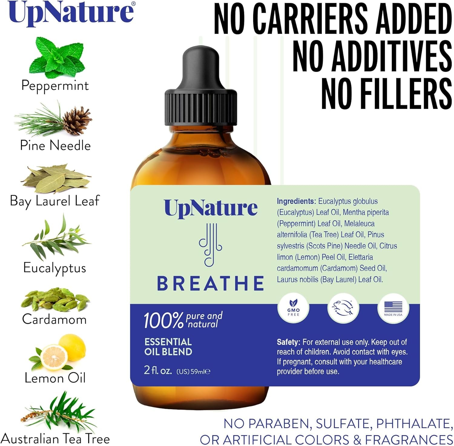 Breathe Essential Oil Blend - Essential Oils for Diffusers for Home and Humidifiers - Aromatherapy Oils for Breathing Comfort, 2Oz