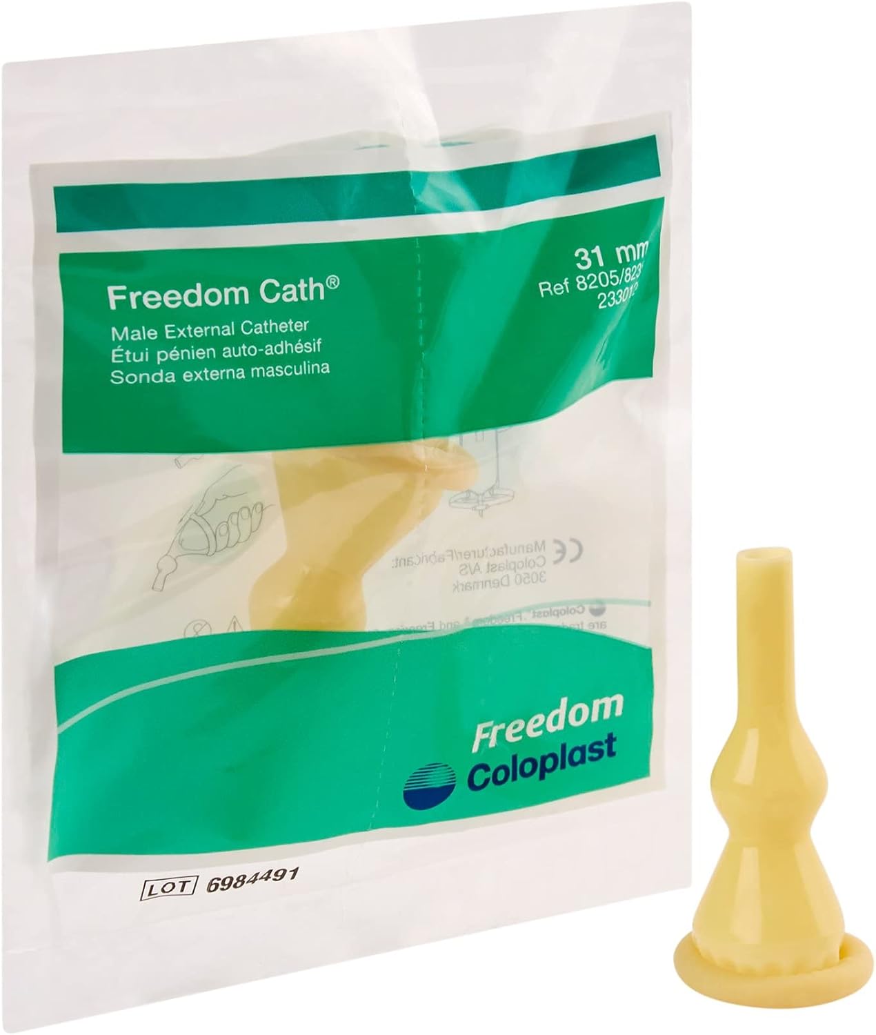 Male External Catheter Freedom Cath Self-Adhesive Latex Intermediate, Packaging Type- Box
