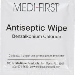 First Aid Kit Refill Antiseptic Skin Towelette Medi-First Individual Packet Scented 20 Count | 20Box/Case