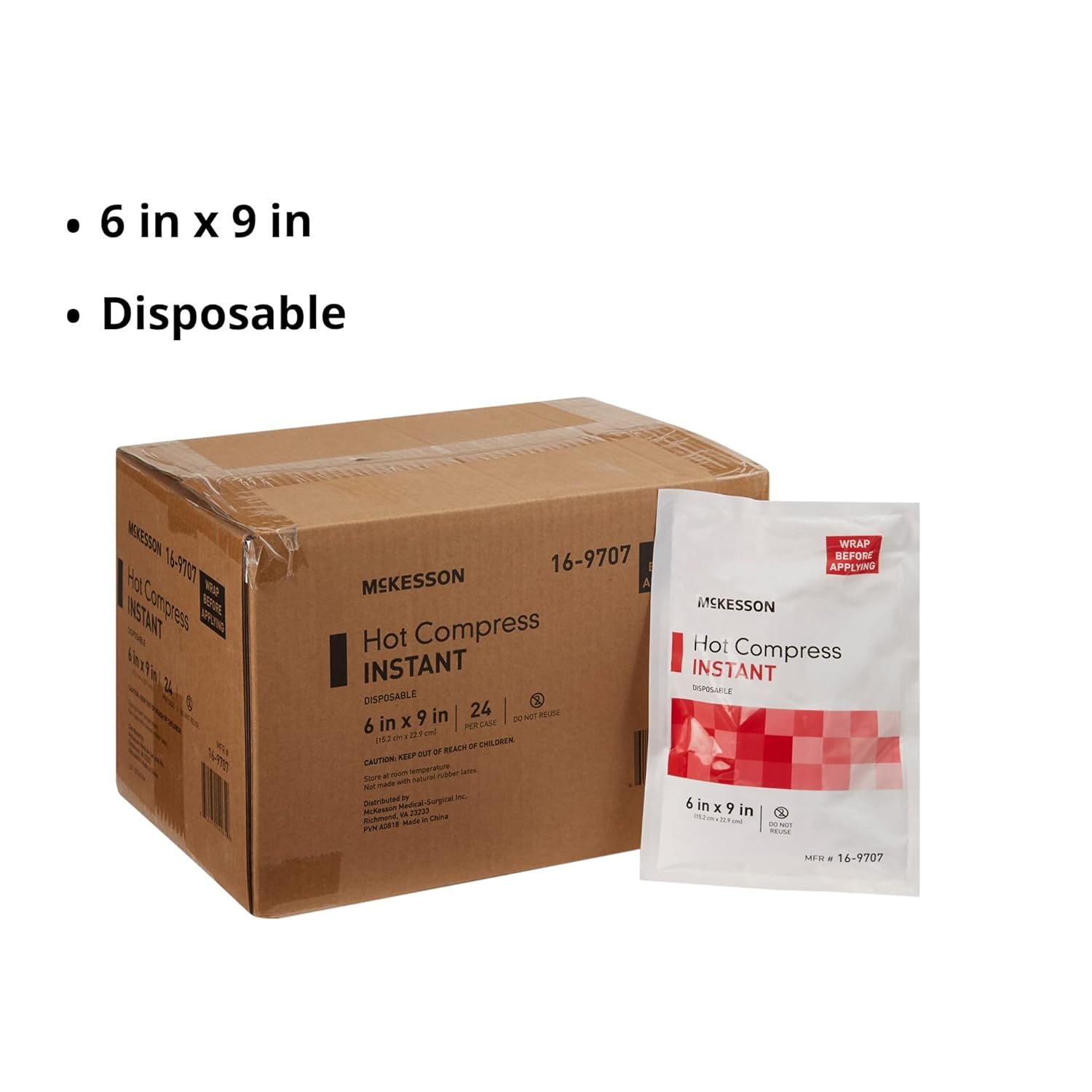 Instant Hot Pack McKesson General Purpose Large Plastic Disposable, Packaging Type- Case