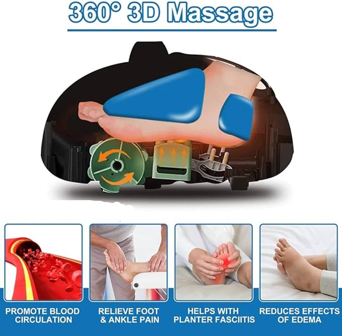 Foot Massager Heating Therapy Hot Compression Shiatsu Knead Roller Muscle Relaxation Pain Relief Electric Foot Massage Machine