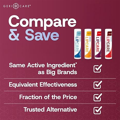 Lip Balm Geri-Care LipCare 0.15 oz. Tube, Packaging Type- Case
