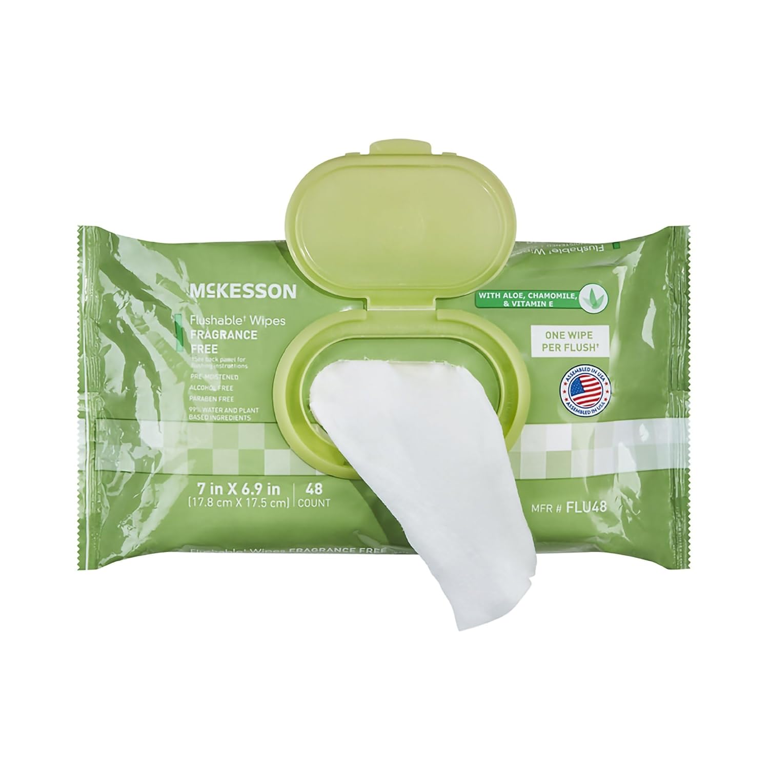 Flushable Personal Wipe McKesson Soft Pack Unscented 48 Count, Packaging Type- Case
