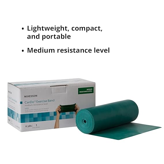 Exercise Resistance Band McKesson CanDo Green 5 Inch X 50 Yard Medium Resistance, Packaging Type- Each