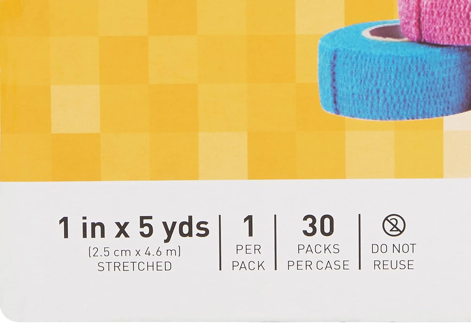 Cohesive Bandage McKesson 1 Inch X 5 Yard Self-Adherent Closure Purple / Pink / Green / Light Blue / Royal Blue / Red NonSterile Standard Compression, Packaging Type- Each