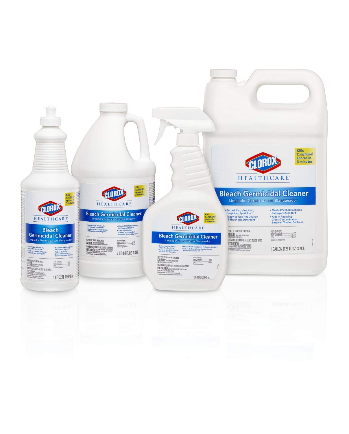Clorox Healthcare Bleach Surface Disinfectant Cleaner Germicidal Trigger Spray Liquid 32 oz. Bottle Fruity Floral Bleach Scent NonSterile,Packaging Type- Each