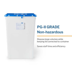 Pharmaceutical Waste Container McKesson Prevent White Base 24-3/5 H X 17-3/10 W X 13 L Inch Vertical Entry 18 Gallon,  Packaging Type- Case