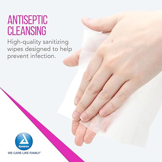 Antiseptic Skin Towelette Dynarex Individual Packet Scented 100 Count, Packaging Type- Box