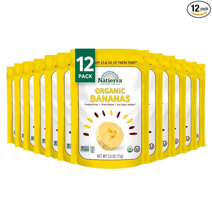 Natierra Organic Freeze Dried Raw - Banana - Case Of 12 - 2.5 Oz.