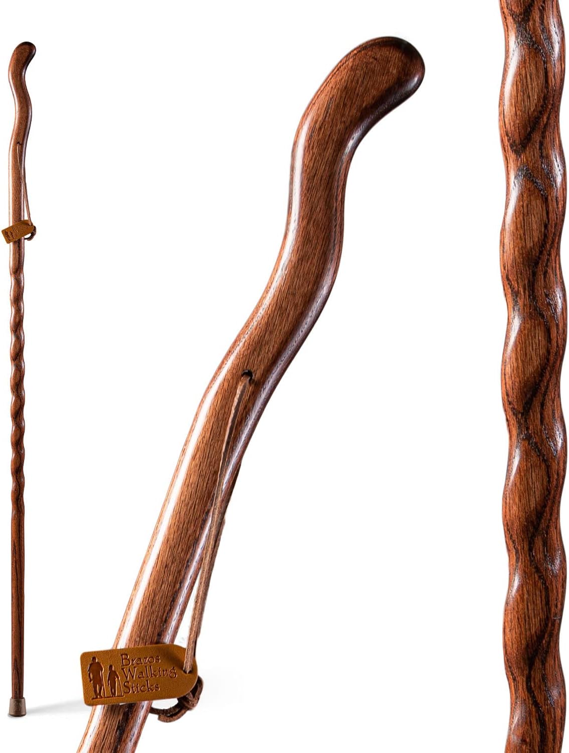 Walking Stick Brazos Twisted Fitness Walker Wood 58 Inch Height Red