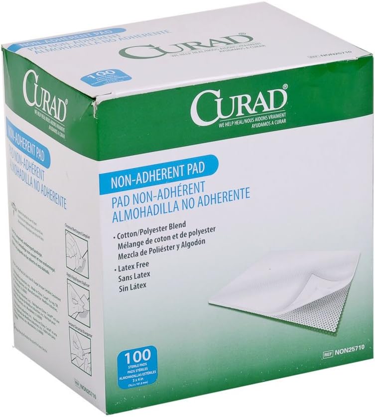 Non-Adherent Dressing Curad 3 X 4 Inch Sterile 100 per Pack, Packaging Type- Case