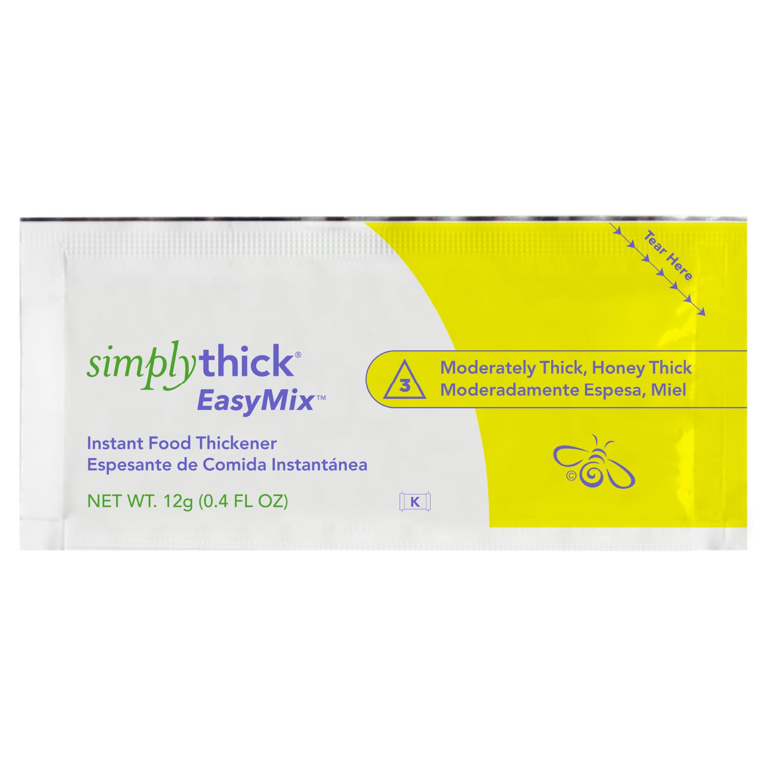 Food and Beverage Thickener SimplyThick Easy Mix 12 Gram Individual Packet Unflavored Gel IDDSI Level 3 Moderately Thick/Liquidized, Packaging Type- Box