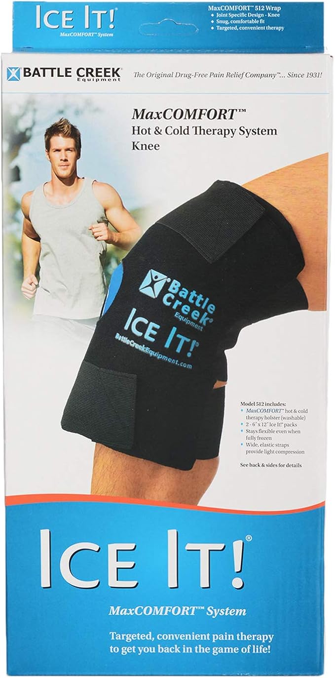 Cold Pack with Wrap Ice It! MaxCOMFORT System Knee 12 X 13 Inch Fabric / Foam / Vinyl / Gel Reusable,Packaging Type- Each