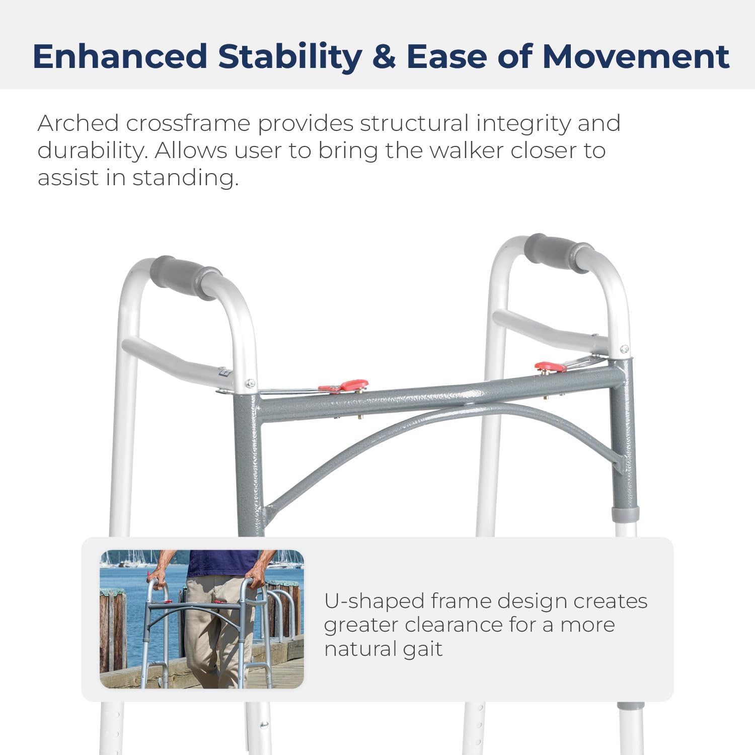 ProBasics Aluminum Two-Button Release Folding Walker Without Wheels