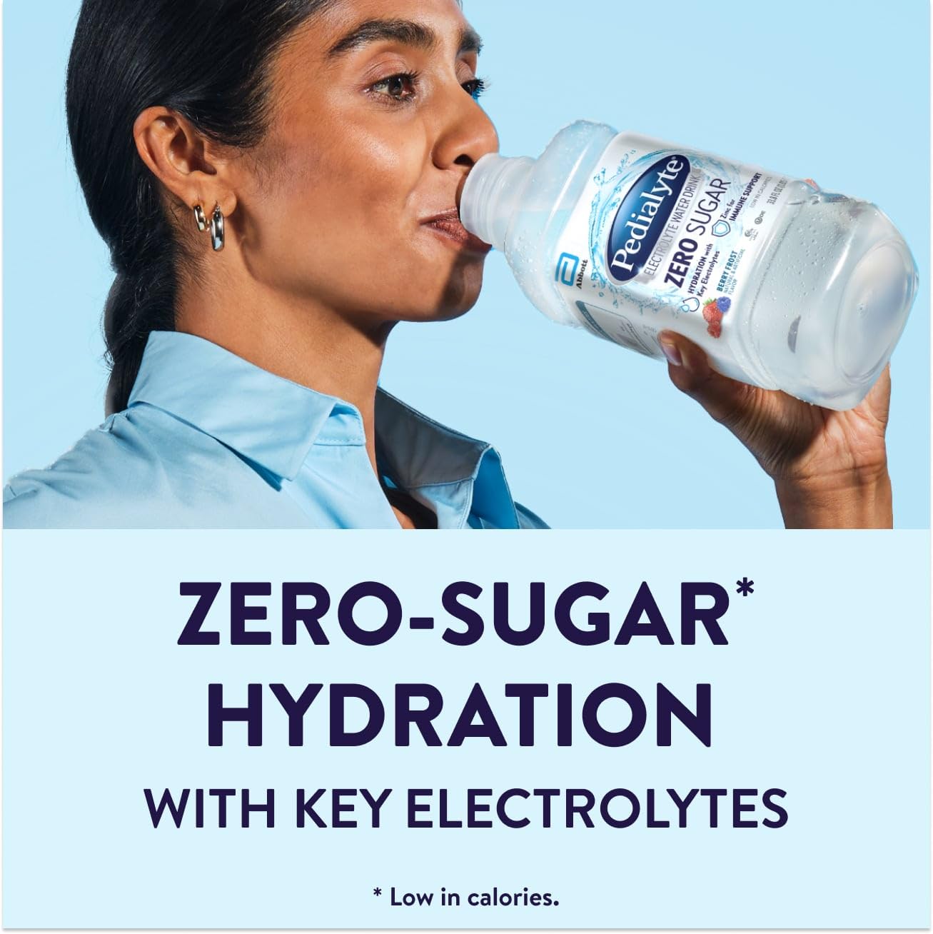 Oral Electrolyte Solution Pedialyte Zero Sugar Berry Frost Flavor 33.8 oz. Electrolyte,Packaging Type- Each