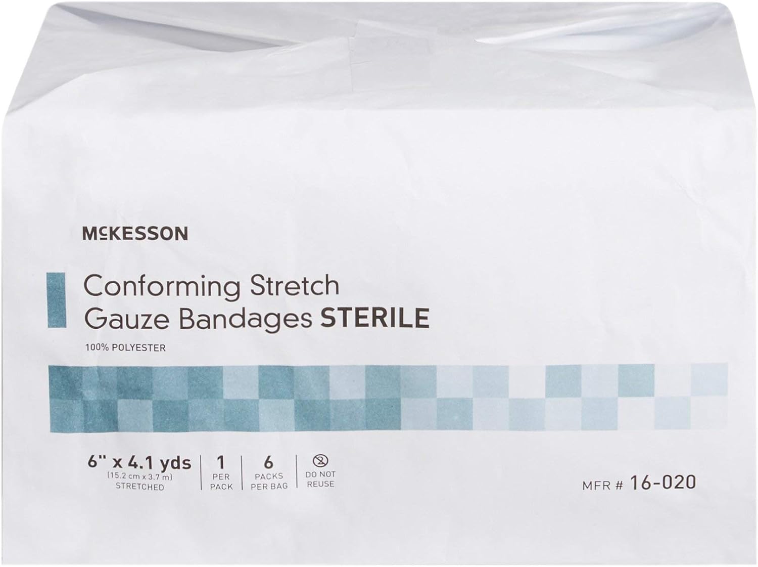 Conforming Bandage McKesson 6 Inch X 4-1/10 Yard Sterile 1 per Pack, Packaging Type- Case