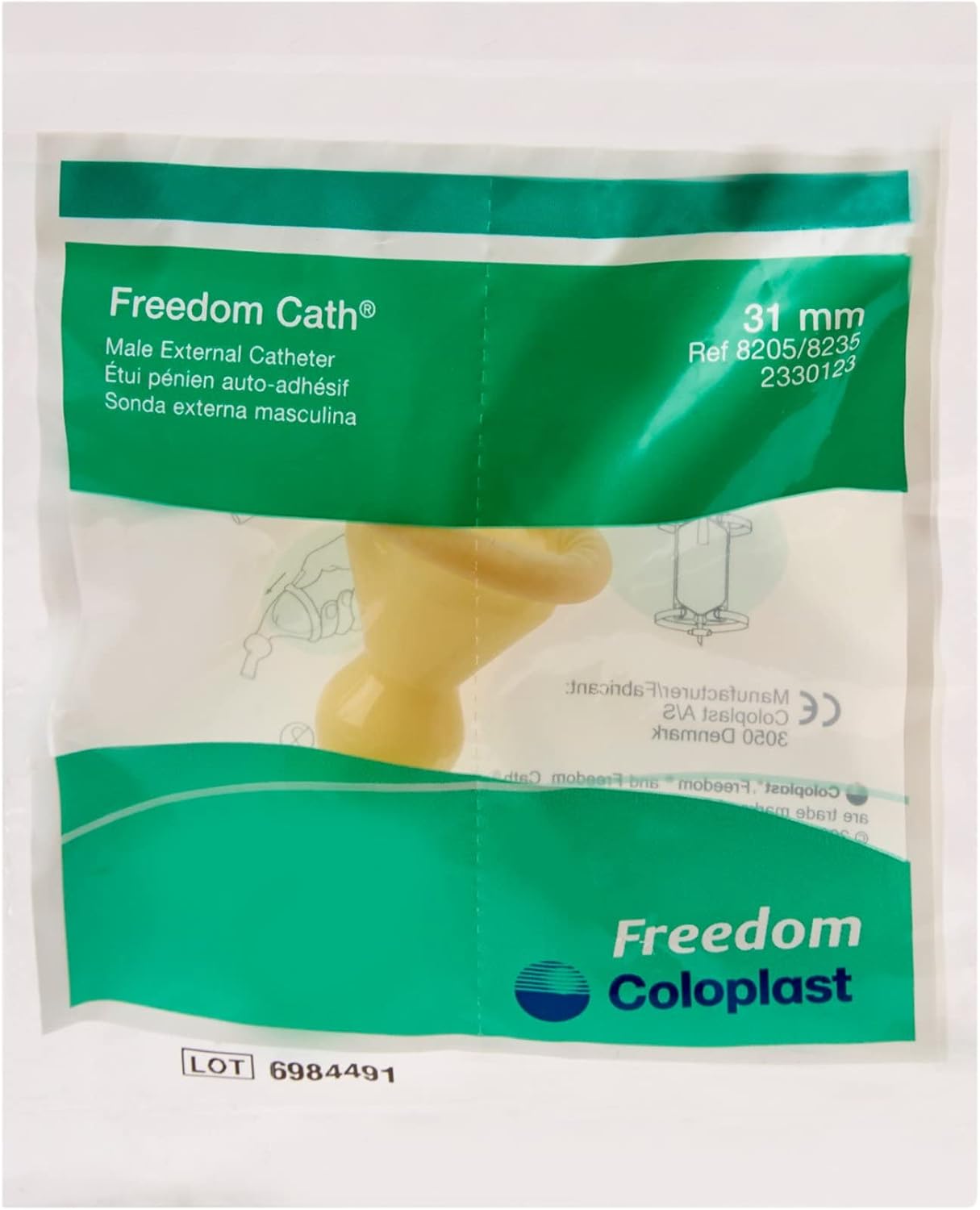 Male External Catheter Freedom Cath Self-Adhesive Latex Intermediate, Packaging Type- Box