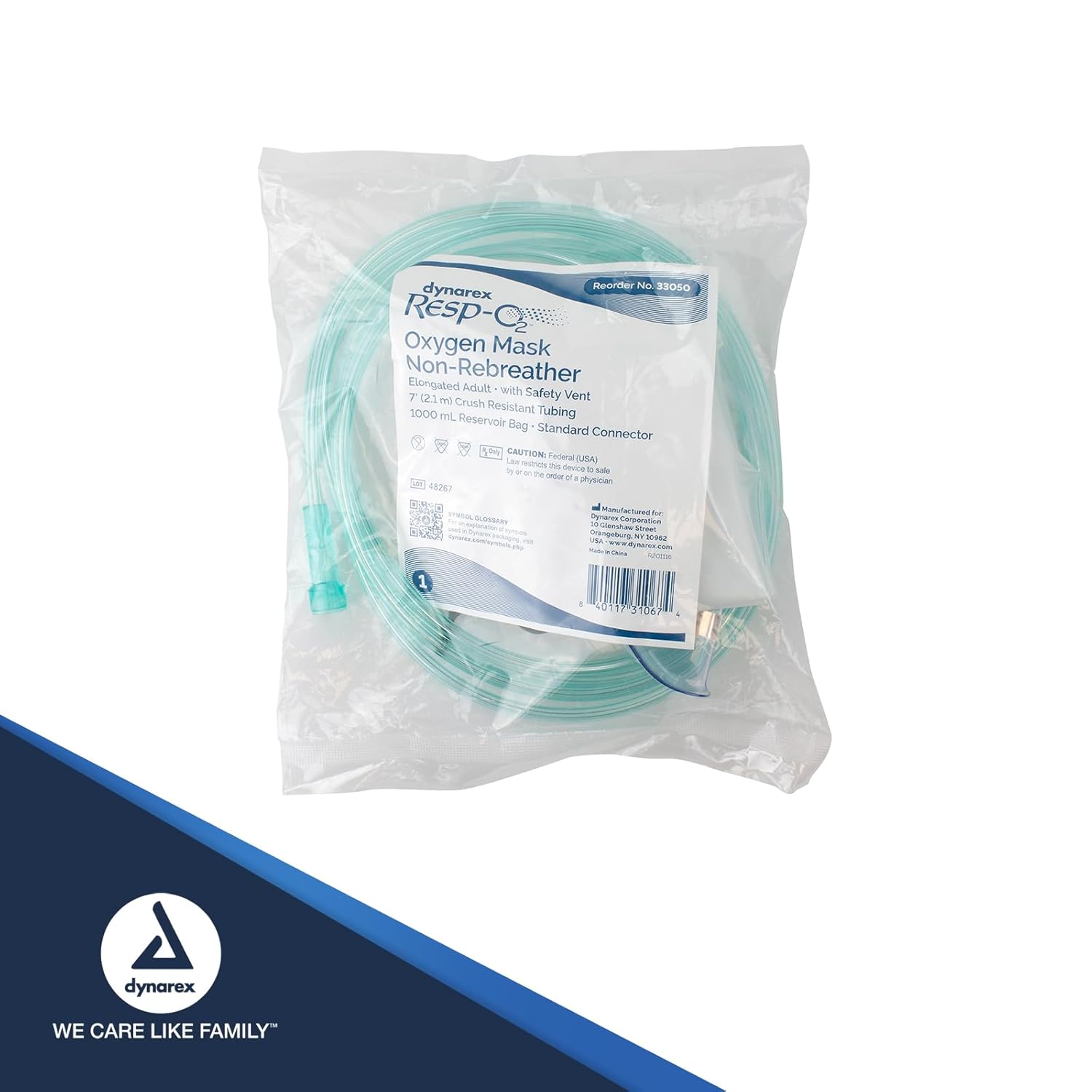 Dynarex Non-Rebreather & 3-in-1 Oxygen Masks | Reliable Oxygen Delivery for Emergency Care | Comfortable Fit & Secure Seal for Optimal Breathing Support
