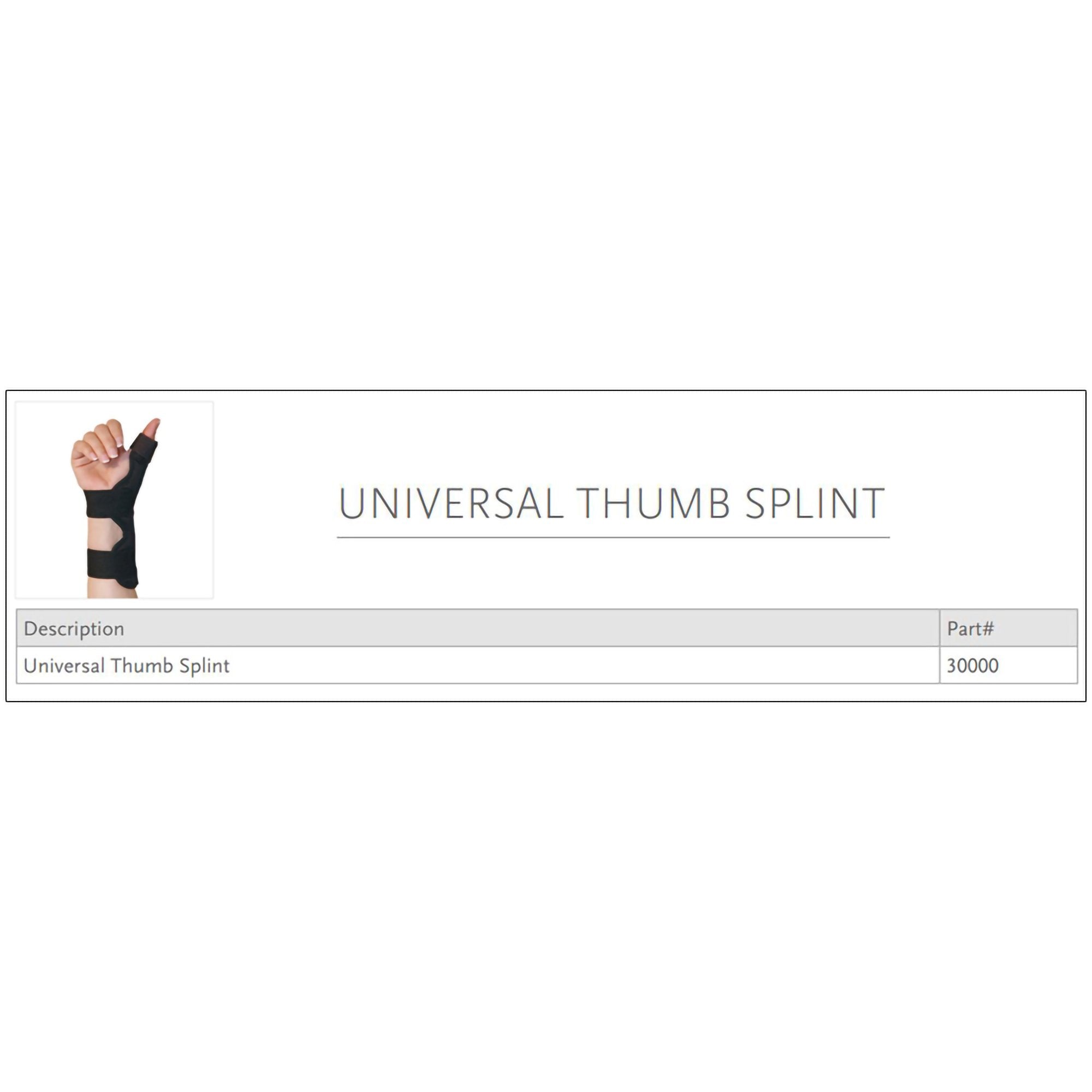 Thumb Splint Ossur One Size Fits Most Hook and Loop Strap Closure Black,Packaging Type- Each