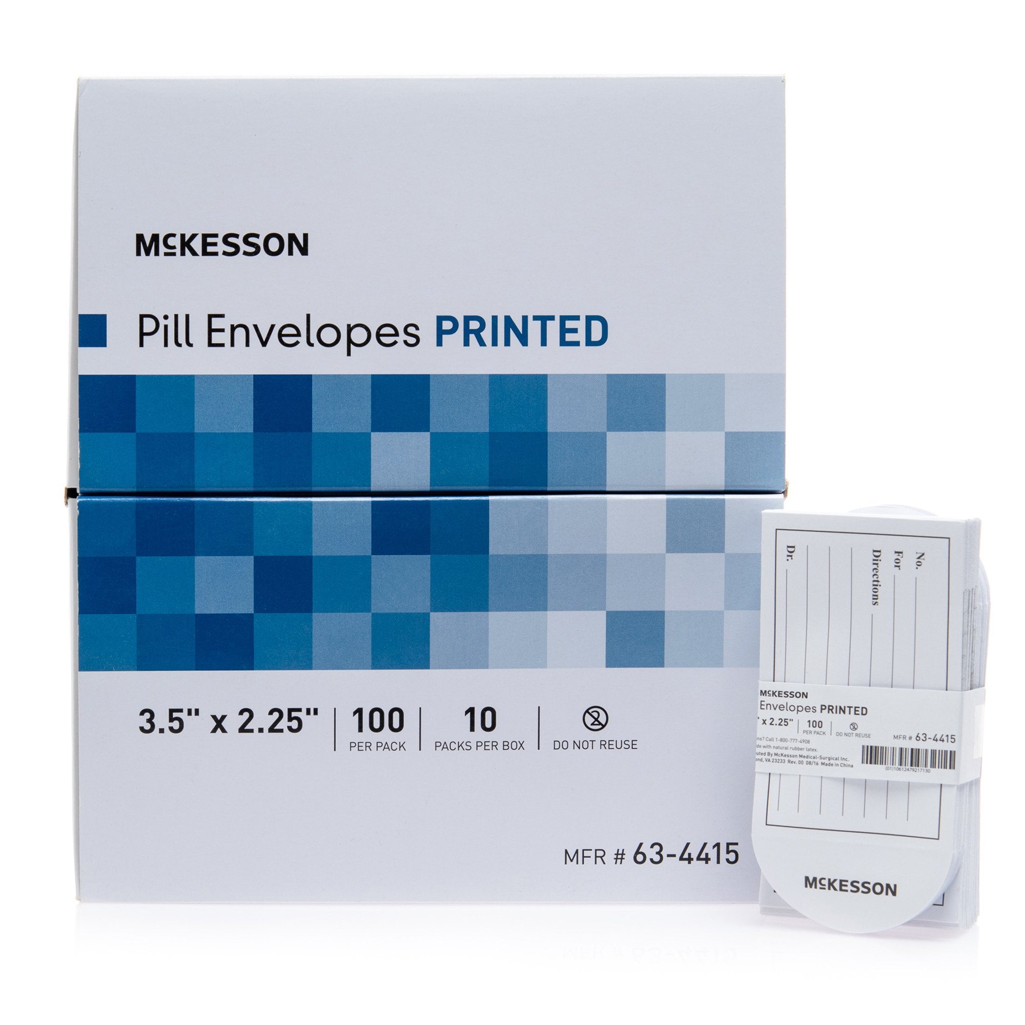 Medication Envelope McKesson White 2-1/4 X 3-1/2 Inch, Packaging Type- Box