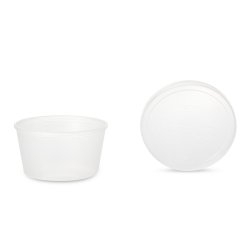 Dawn Mist® Denture Cup 8 oz. Clear Snap-On Lid Single Patient Use