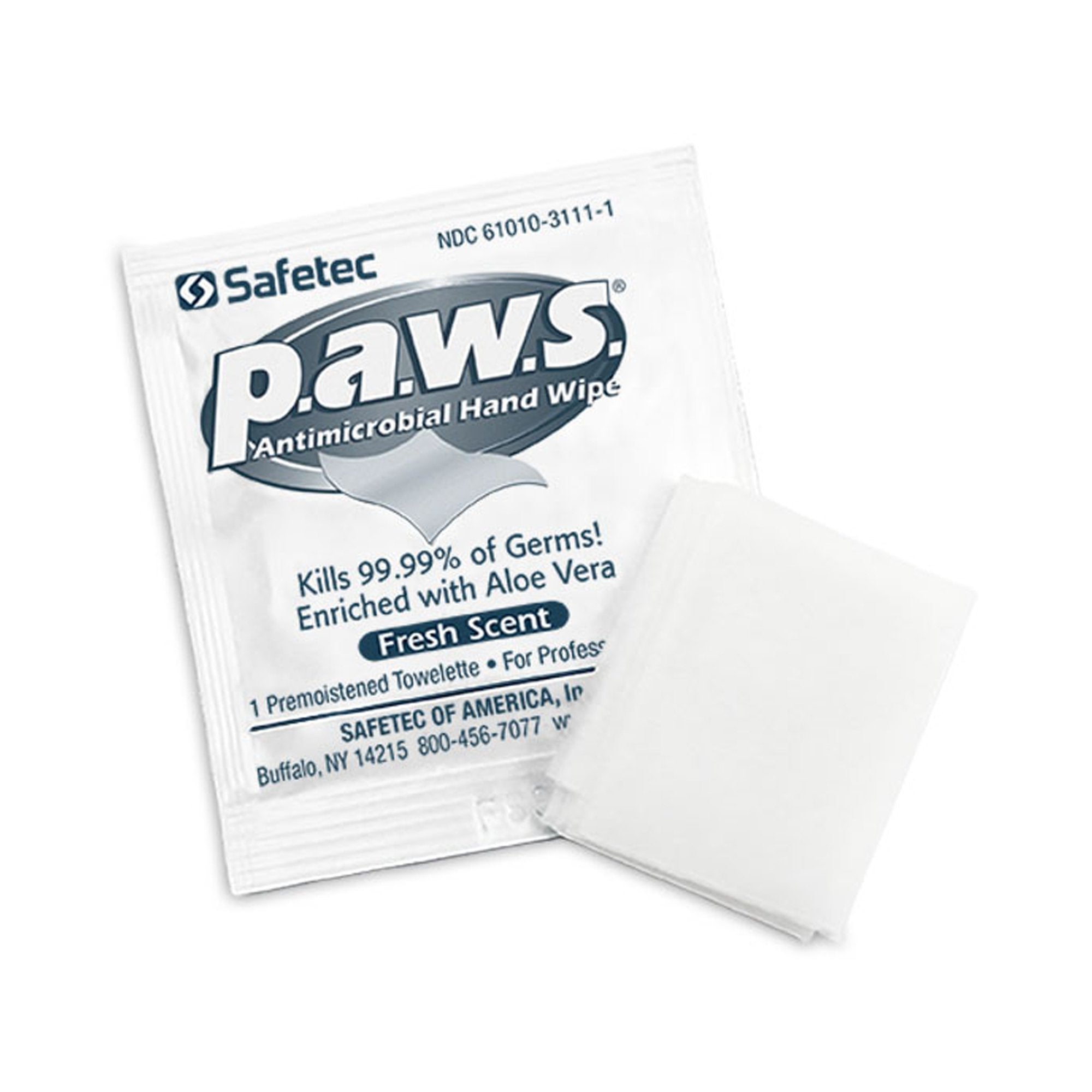 Hand Sanitizing Wipe P.A.W.S. 100 Count Ethyl Alcohol Wipe Individual Packet,  Packaging Type- Case