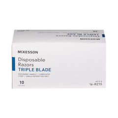 Personal Razor with Lubricating Strip McKesson Single Edge Triple Blade NonSterile Disposable, Packaging Type- Case